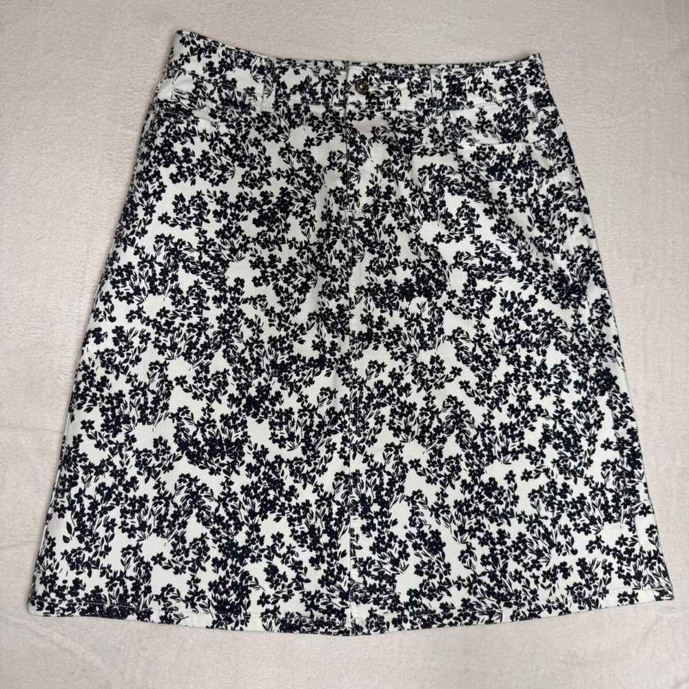 Vintage Liz Claiborne Skirt Women Size 10 Floral Print A-Line Knee Length
